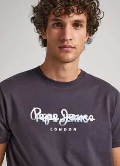 Men Pepe Jeans Logo Print T-Shirt