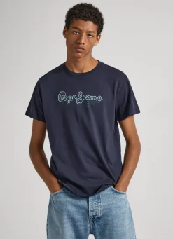 Men Pepe Jeans Logo Print T-Shirt