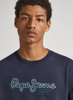 Men Pepe Jeans Logo Print T-Shirt