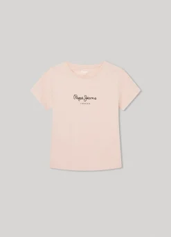 Girl Pepe Jeans Logo Print T-Shirt