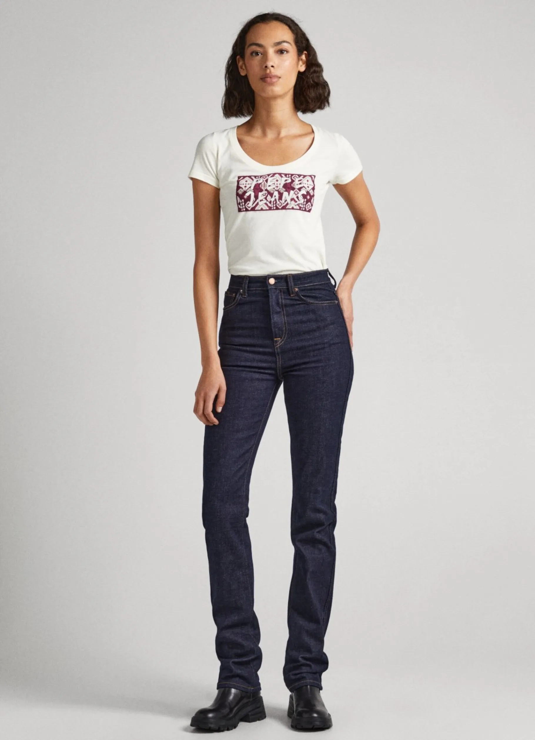 Women Pepe Jeans Logo Print T-Shirt