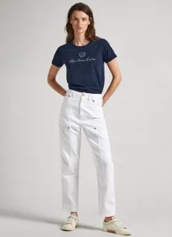 Women Pepe Jeans Logo Print T-Shirt