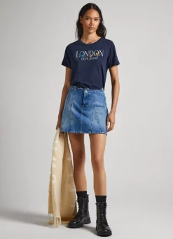 Women Pepe Jeans Logo Print T-Shirt