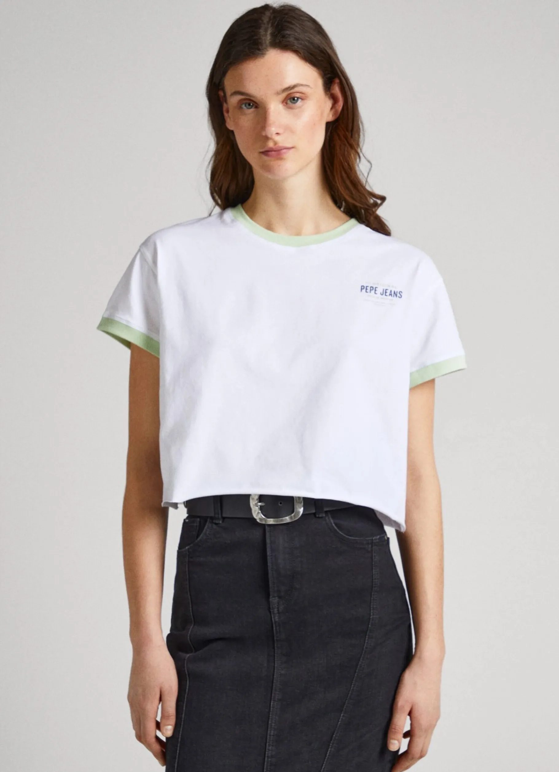 Women Pepe Jeans Logo Printed Cropped Fit T-Shirt
