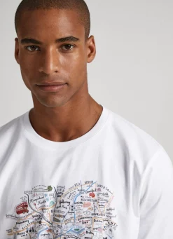 Women Pepe Jeans London Map Print T-Shirt