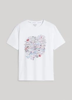 Women Pepe Jeans London Map Print T-Shirt