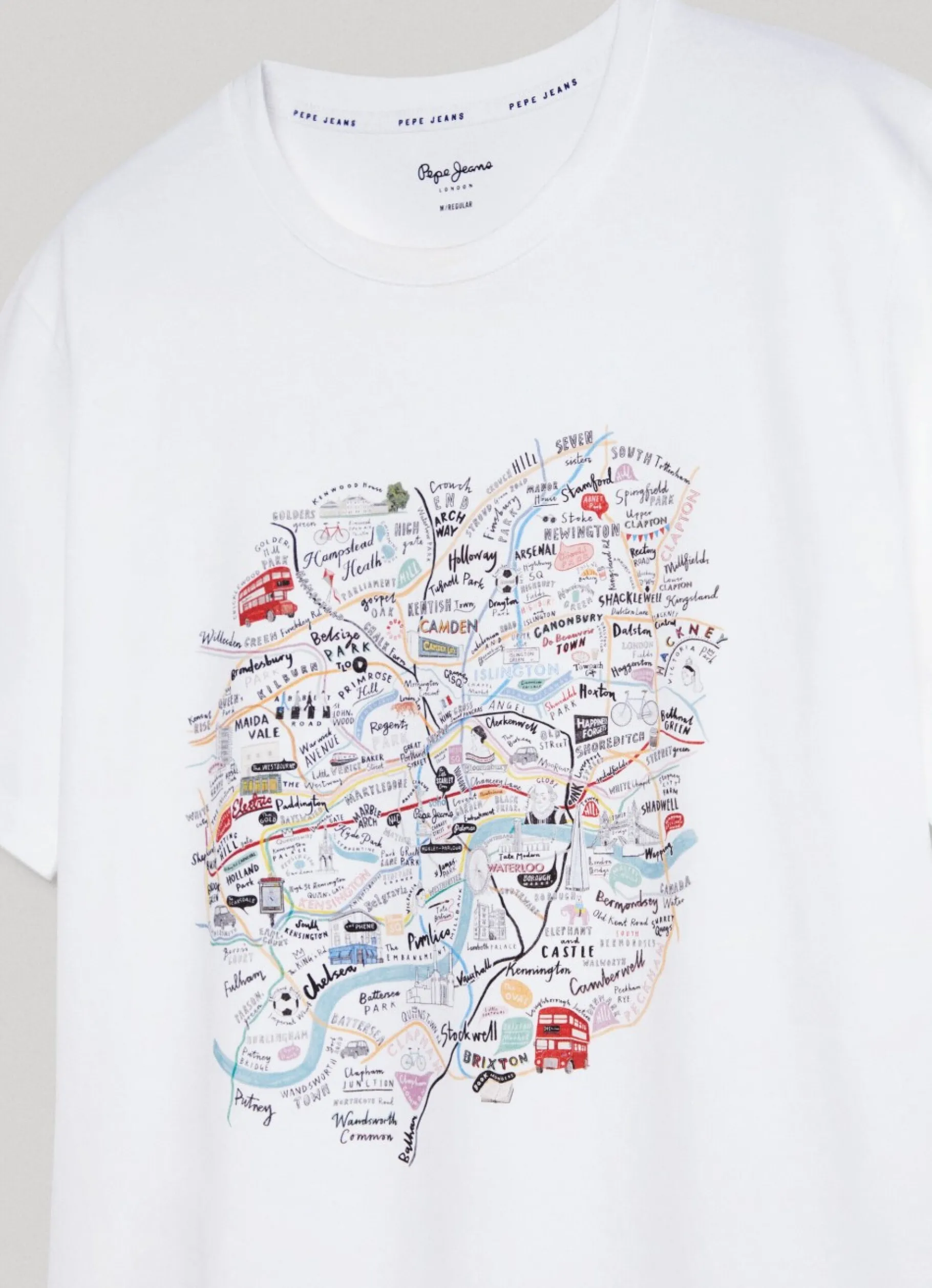 Women Pepe Jeans London Map Print T-Shirt