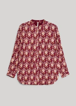 Women Pepe Jeans Long Geometric Print Blouse