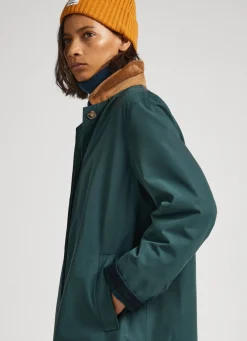 Women Pepe Jeans Long Jacket With Corduroy Collar