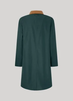 Women Pepe Jeans Long Jacket With Corduroy Collar