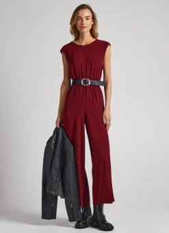 Women Pepe Jeans Long Jumpsuit In Crepe Fabric