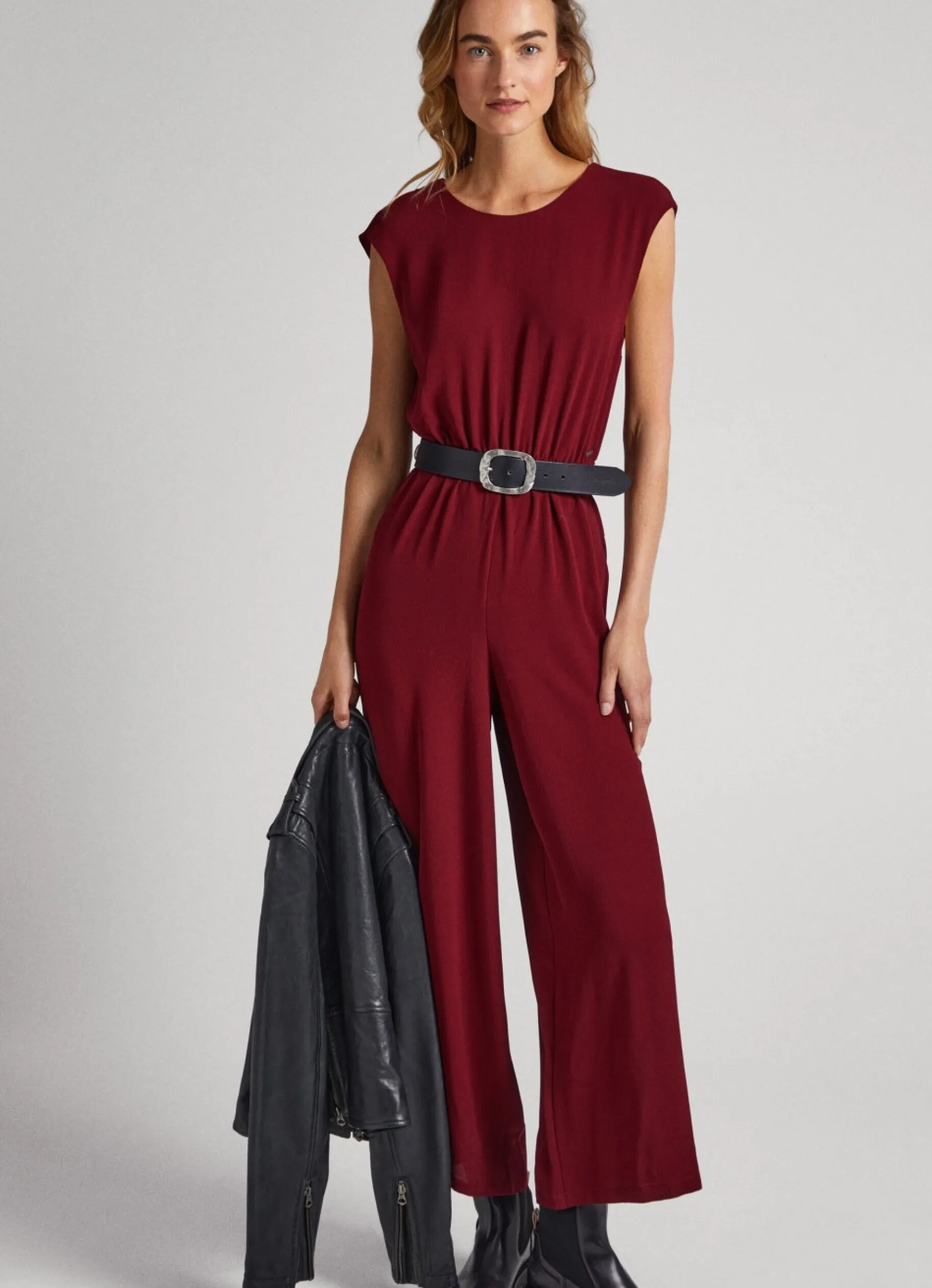 Women Pepe Jeans Long Jumpsuit In Crepe Fabric