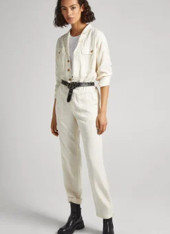 Women Pepe Jeans Long Jumpsuit With Belt Detail