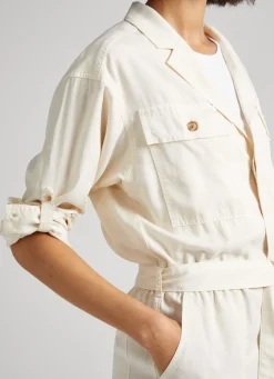 Women Pepe Jeans Long Jumpsuit With Belt Detail