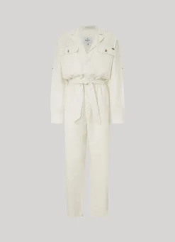 Women Pepe Jeans Long Jumpsuit With Belt Detail
