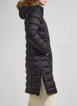 Women Pepe Jeans Long Quilted Puffer Jacket