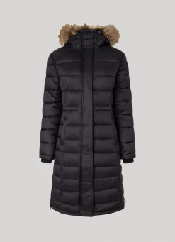 Women Pepe Jeans Long Quilted Puffer Jacket