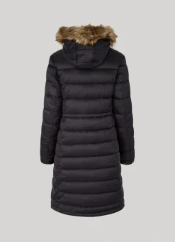 Women Pepe Jeans Long Quilted Puffer Jacket