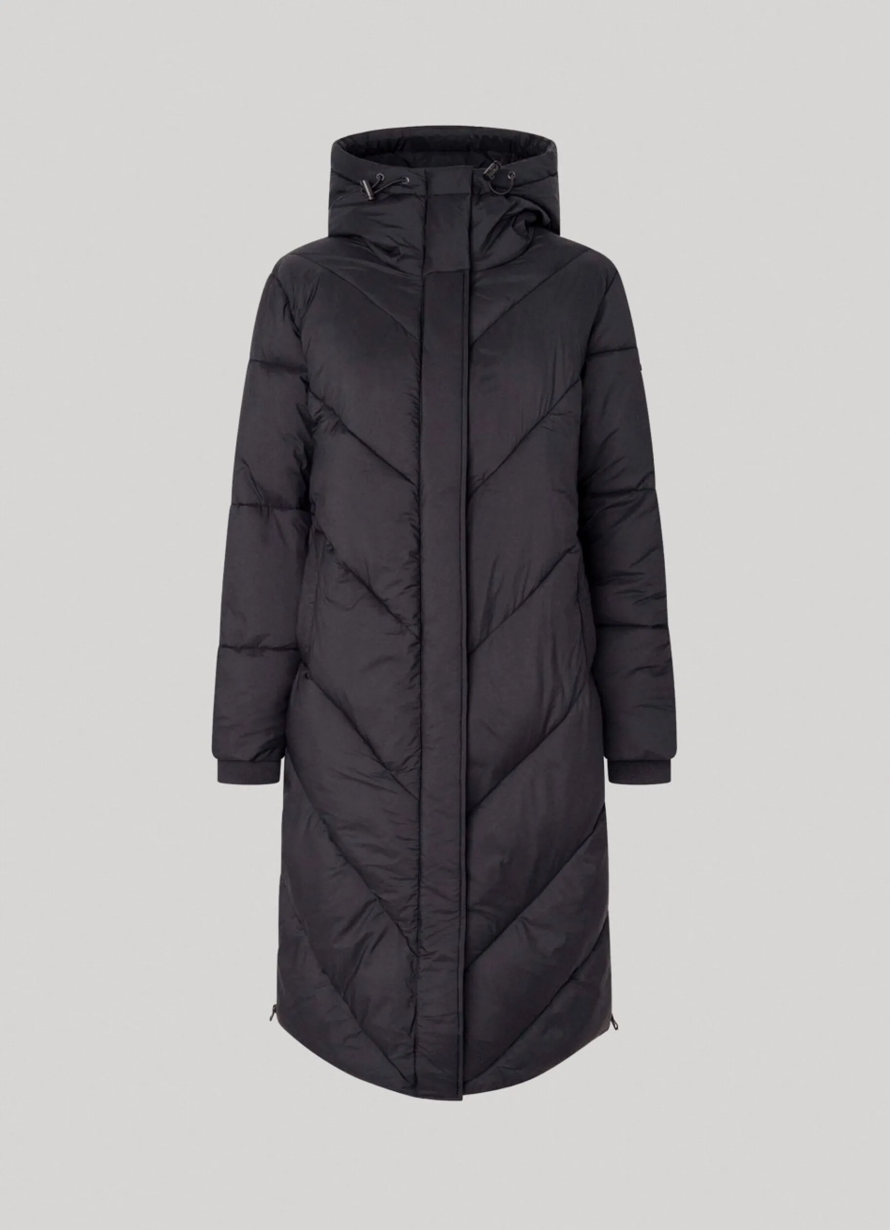 Women Pepe Jeans Long Quilted Puffer Jacket