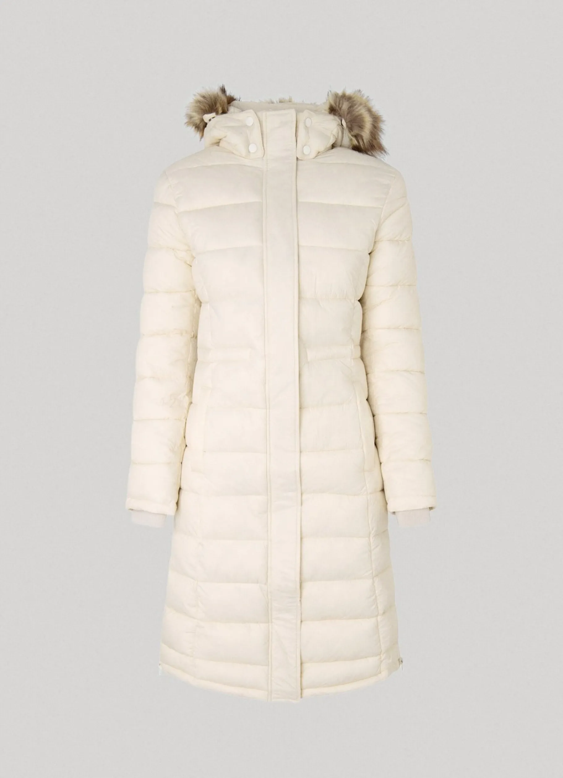 Women Pepe Jeans Long Quilted Puffer Jacket