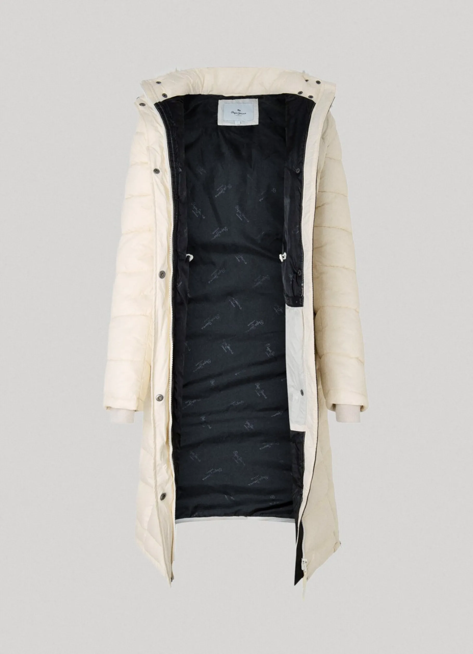 Women Pepe Jeans Long Quilted Puffer Jacket