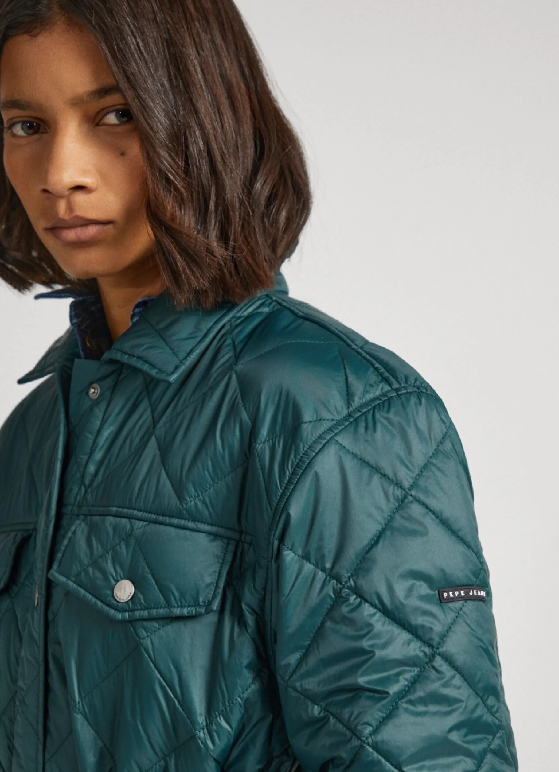 Women Pepe Jeans Long Quilted Puffer Jacket