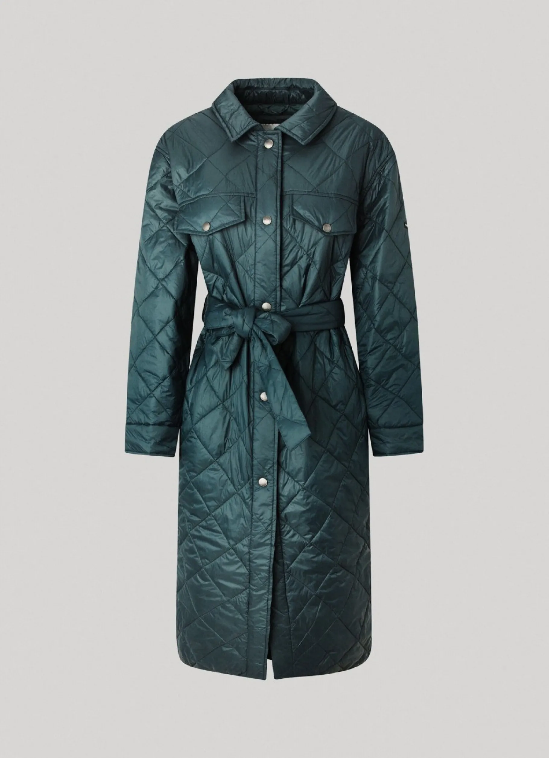 Women Pepe Jeans Long Quilted Puffer Jacket