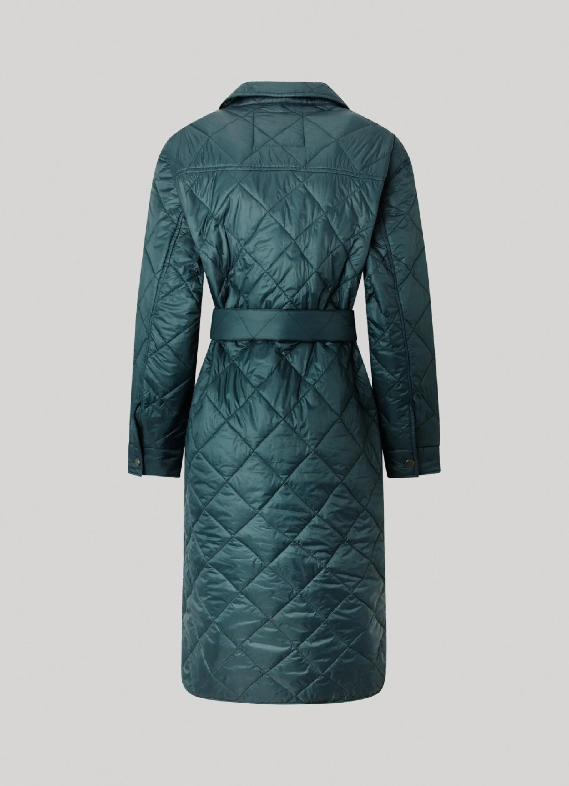 Women Pepe Jeans Long Quilted Puffer Jacket