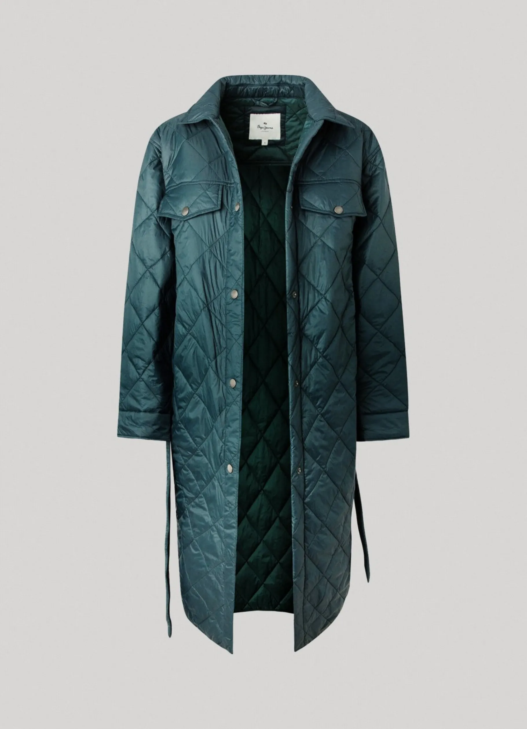 Women Pepe Jeans Long Quilted Puffer Jacket