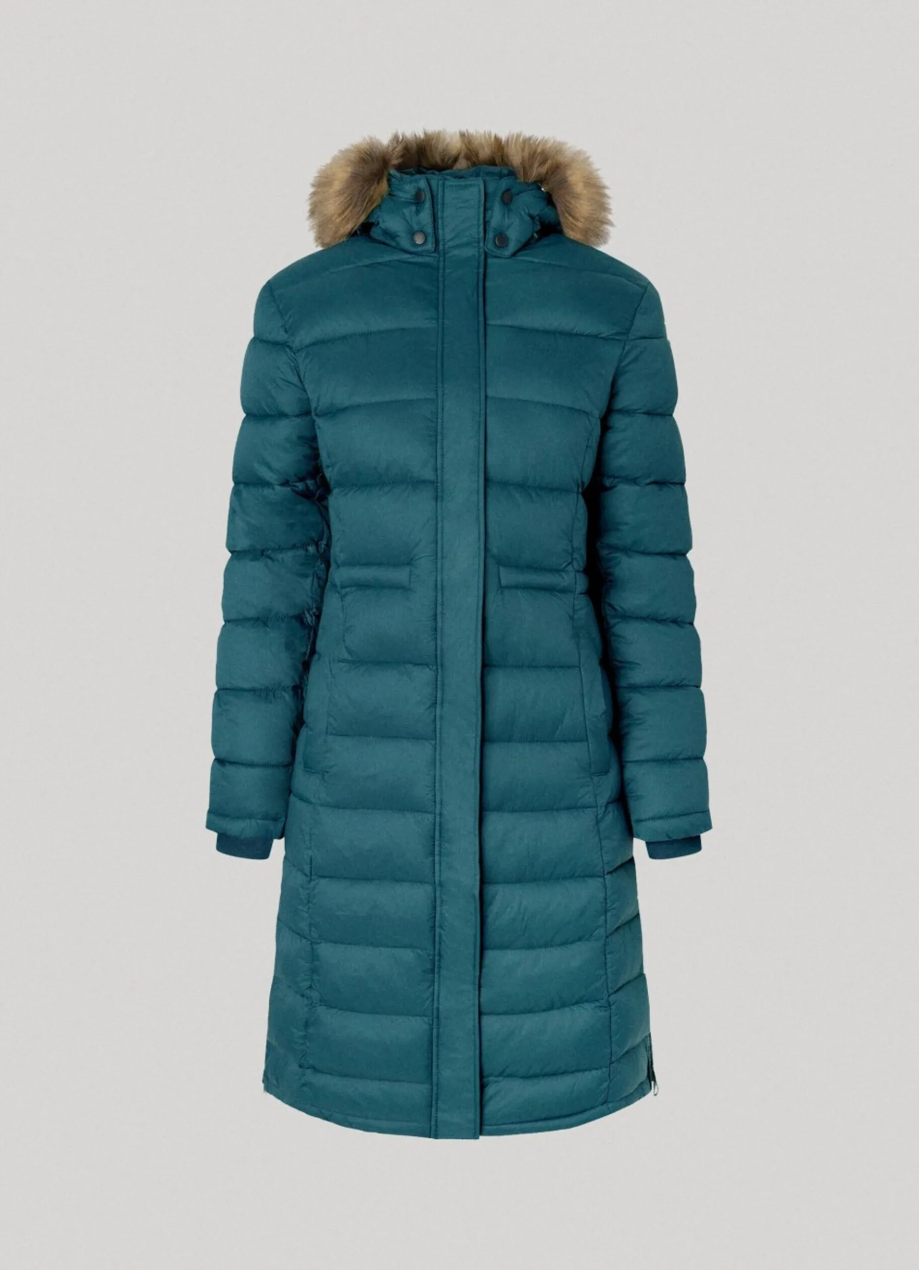 Women Pepe Jeans Long Quilted Puffer Jacket