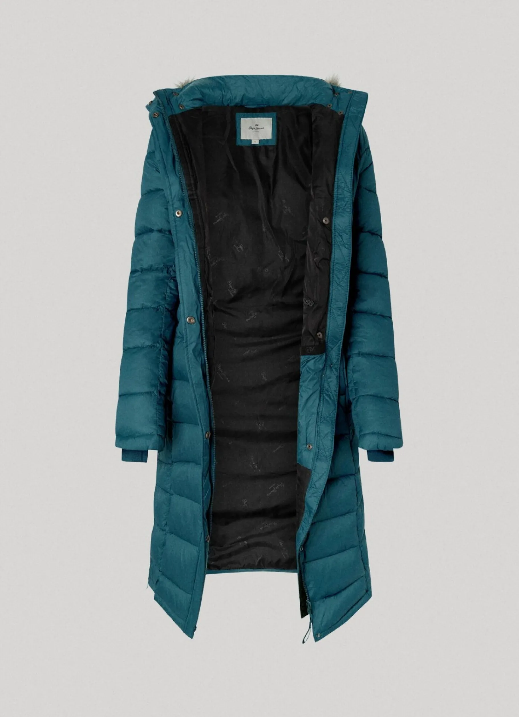 Women Pepe Jeans Long Quilted Puffer Jacket