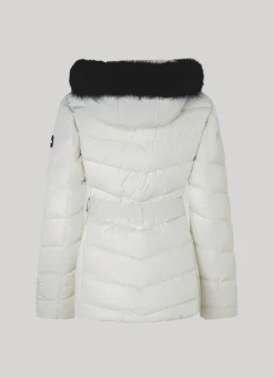 Women Pepe Jeans Long Quilted Puffer Jacket