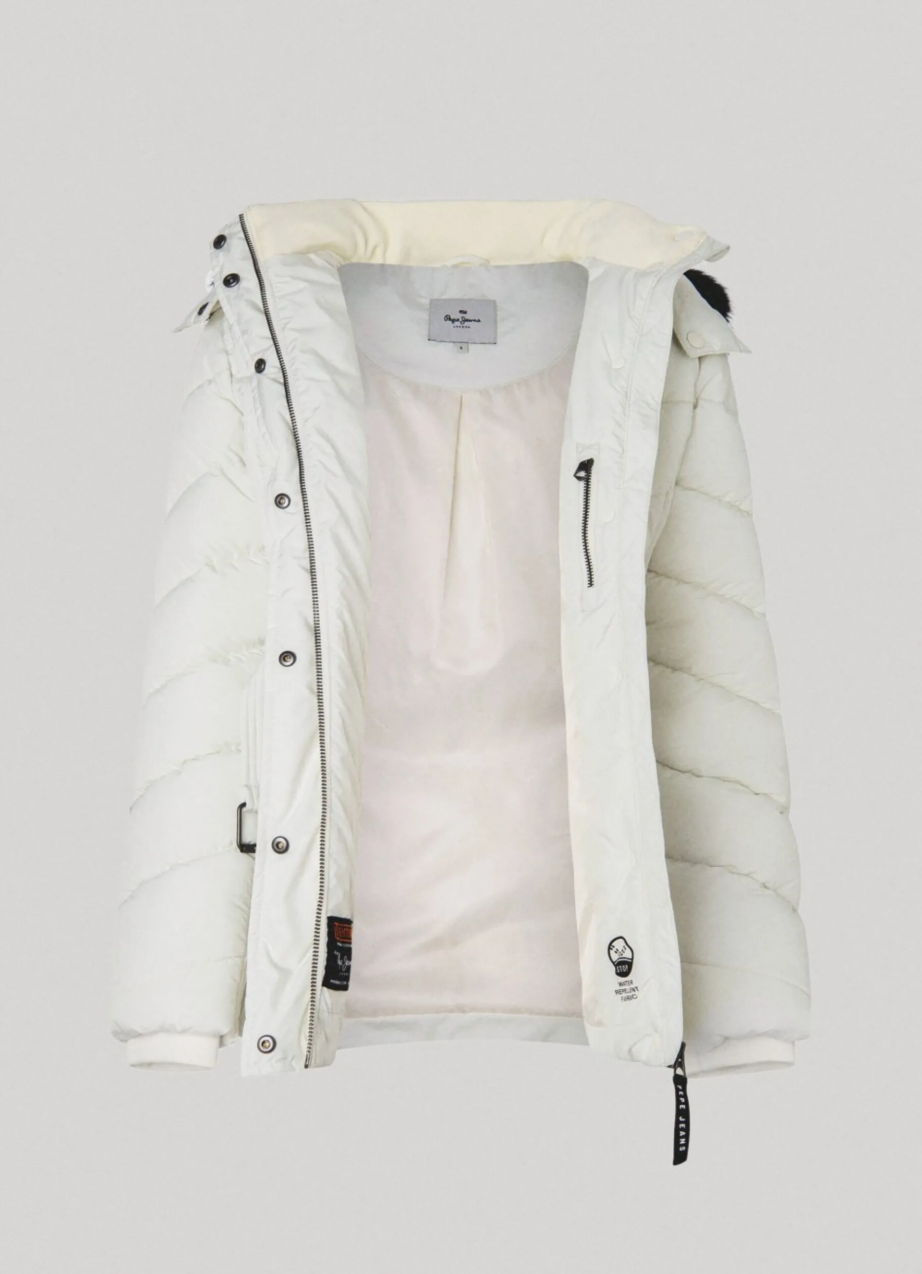 Women Pepe Jeans Long Quilted Puffer Jacket