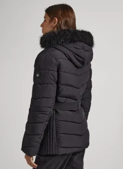 Women Pepe Jeans Long Quilted Puffer Jacket