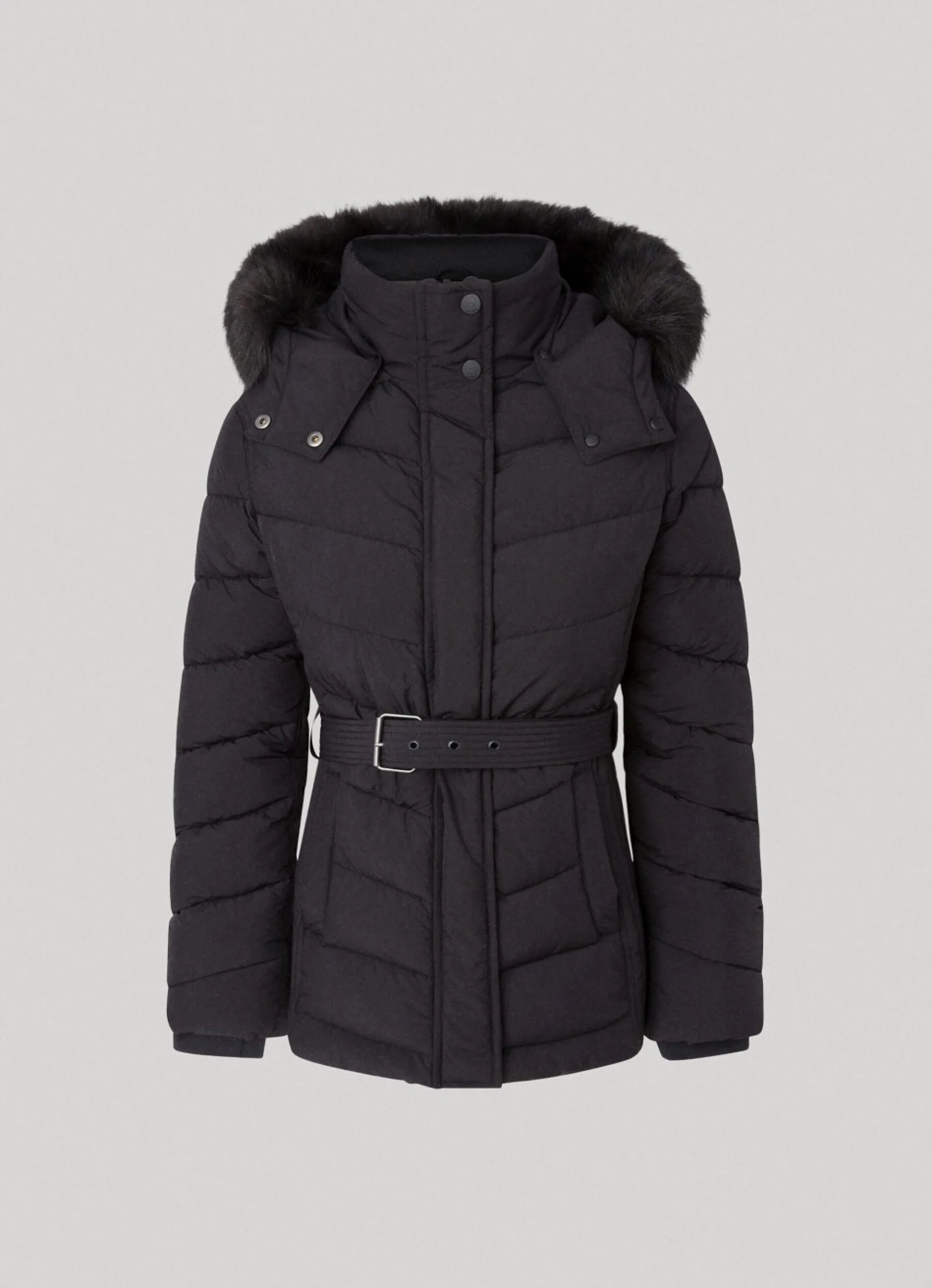 Women Pepe Jeans Long Quilted Puffer Jacket