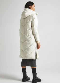 Women Pepe Jeans Long Quilted Puffer Jacket