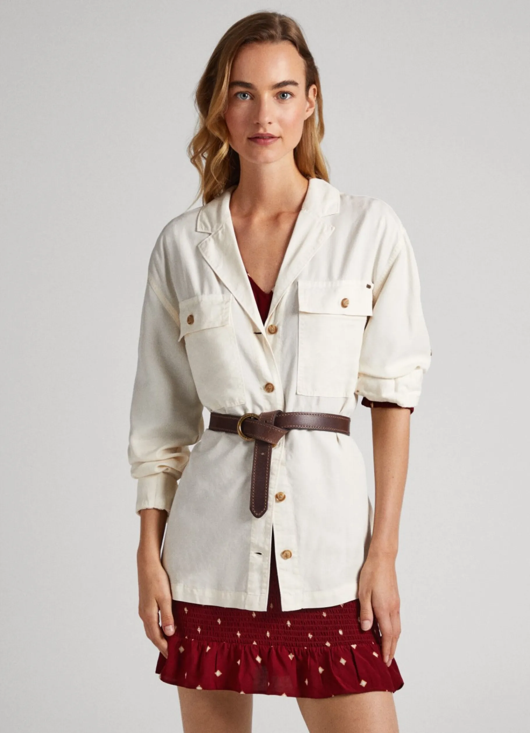 Women Pepe Jeans Long Relaxed Fit Overshirt