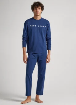 Men Pepe Jeans Long Sleeve Cotton Jersey Shirt