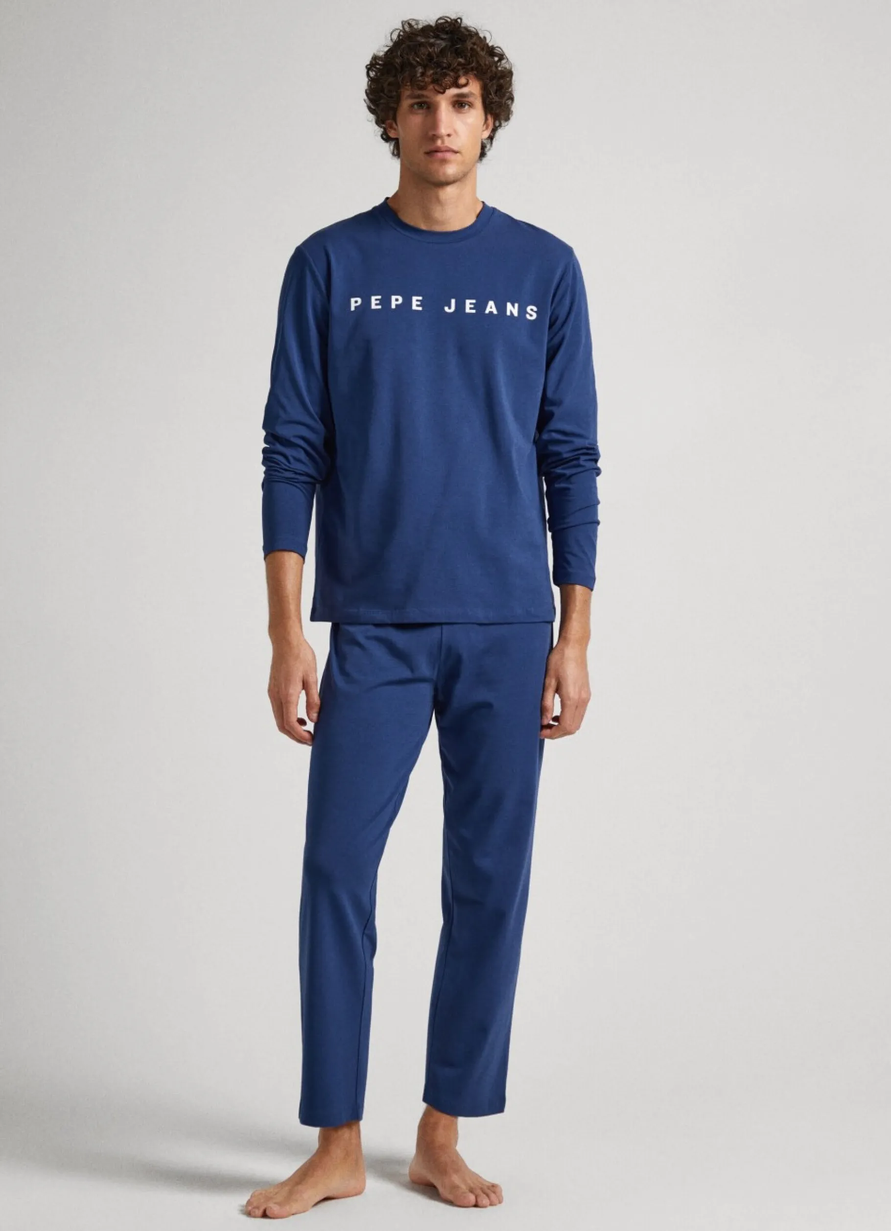 Men Pepe Jeans Long Sleeve Cotton Jersey Shirt