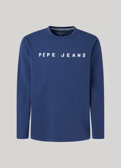 Men Pepe Jeans Long Sleeve Cotton Jersey Shirt