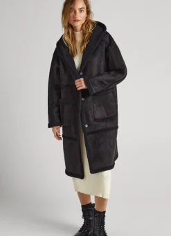 Women Pepe Jeans Long Suedette Jacket