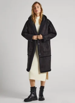 Women Pepe Jeans Long Suedette Jacket
