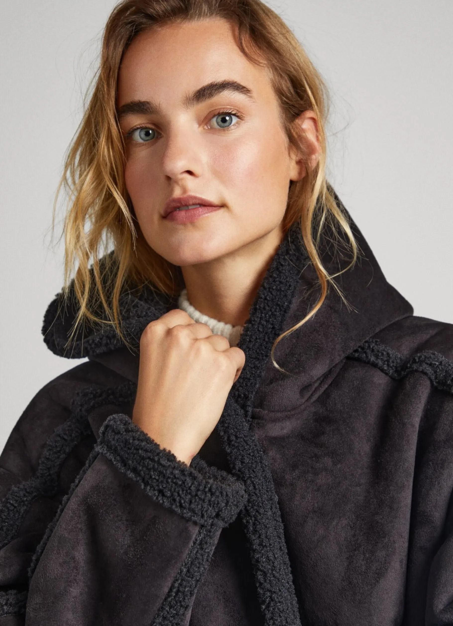 Women Pepe Jeans Long Suedette Jacket