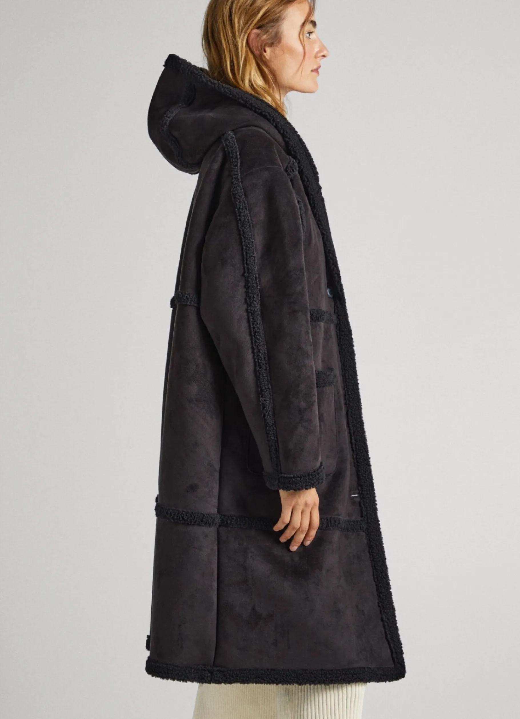 Women Pepe Jeans Long Suedette Jacket