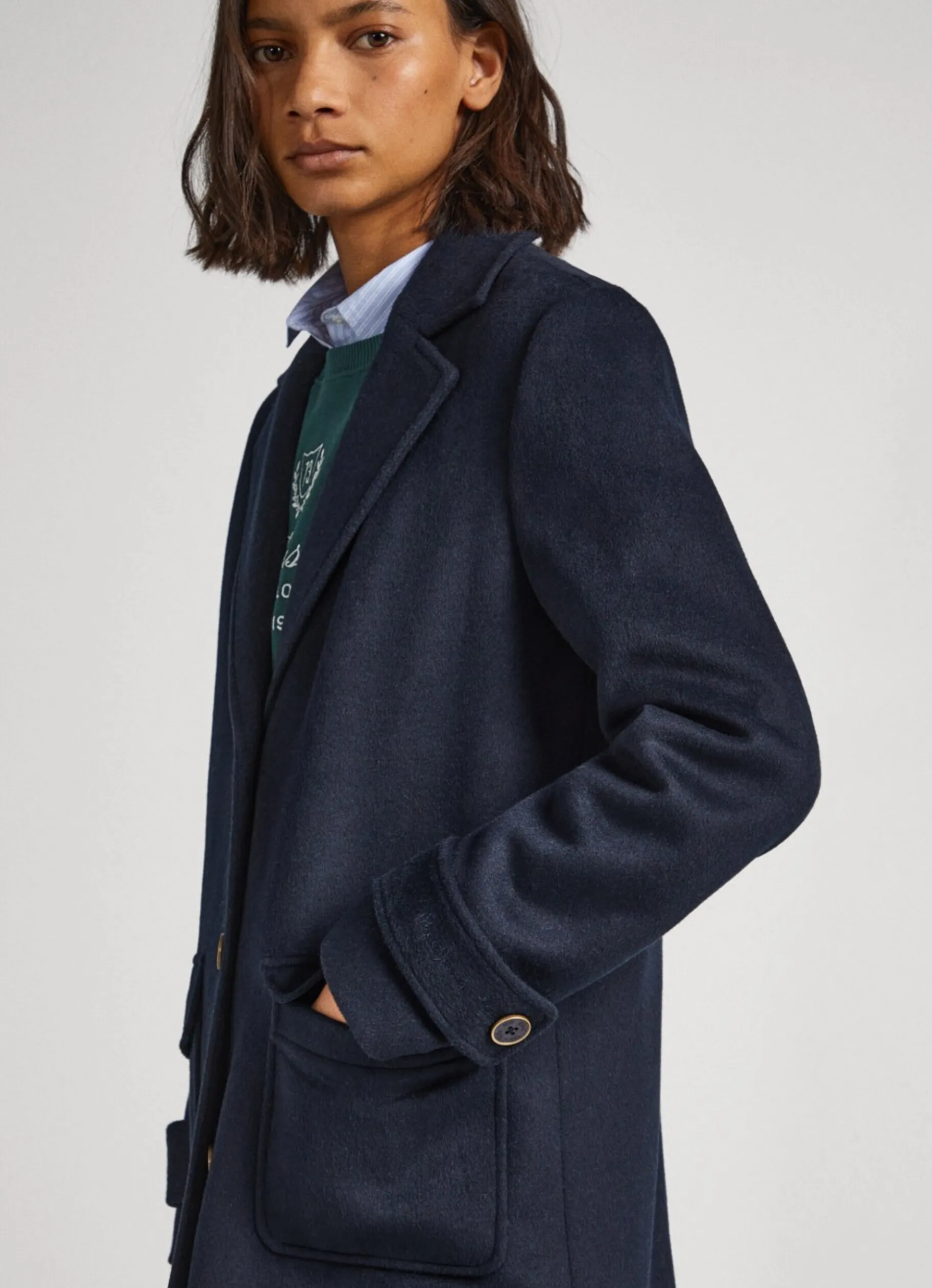Women Pepe Jeans Long Wool Coat