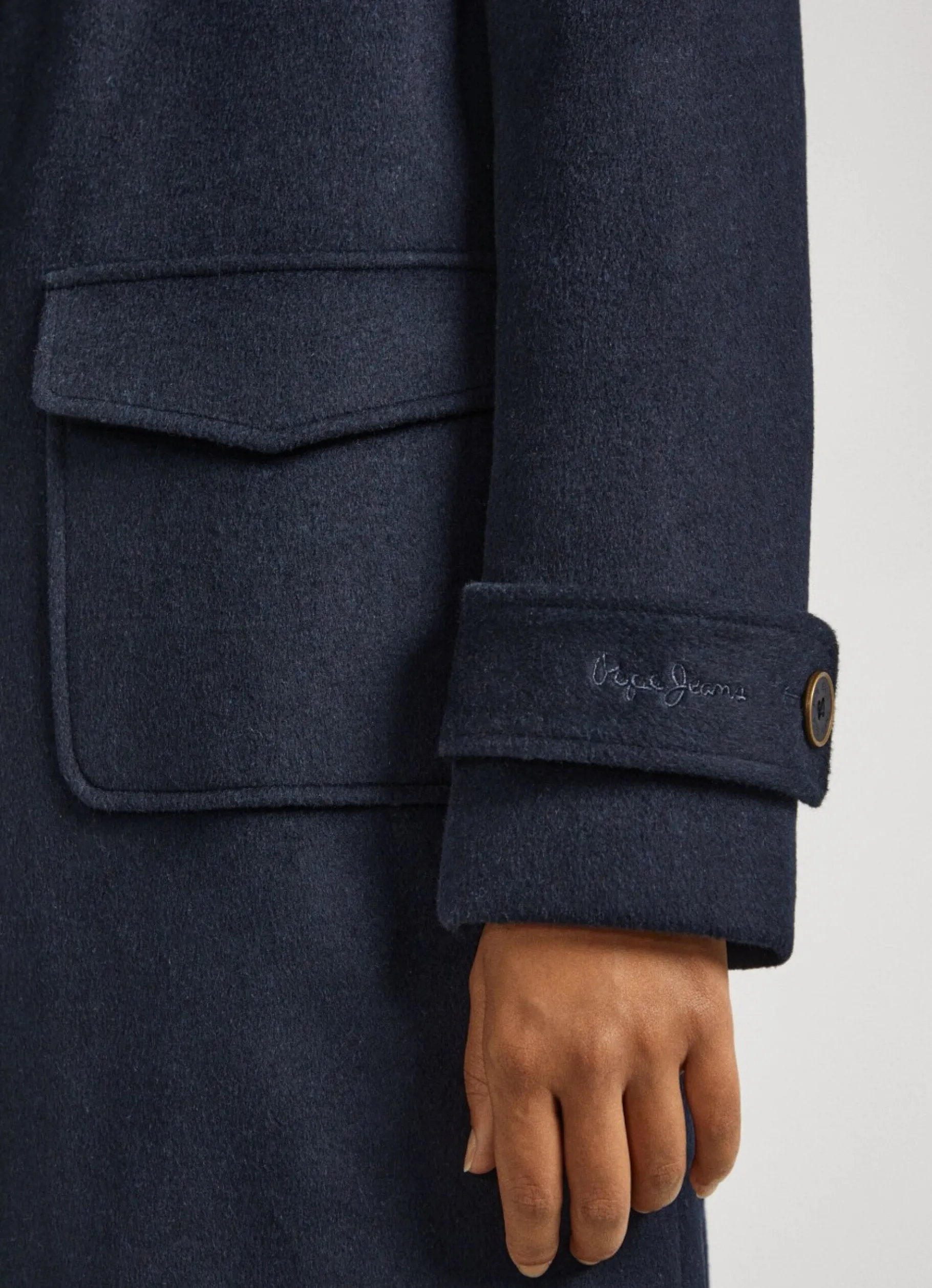 Women Pepe Jeans Long Wool Coat