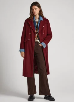 Women Pepe Jeans Long Wool Coat