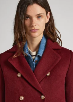 Women Pepe Jeans Long Wool Coat