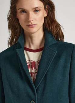 Women Pepe Jeans Long Wool Coat