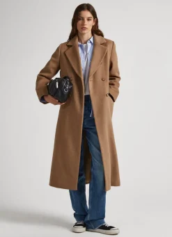Women Pepe Jeans Long Wool Coat